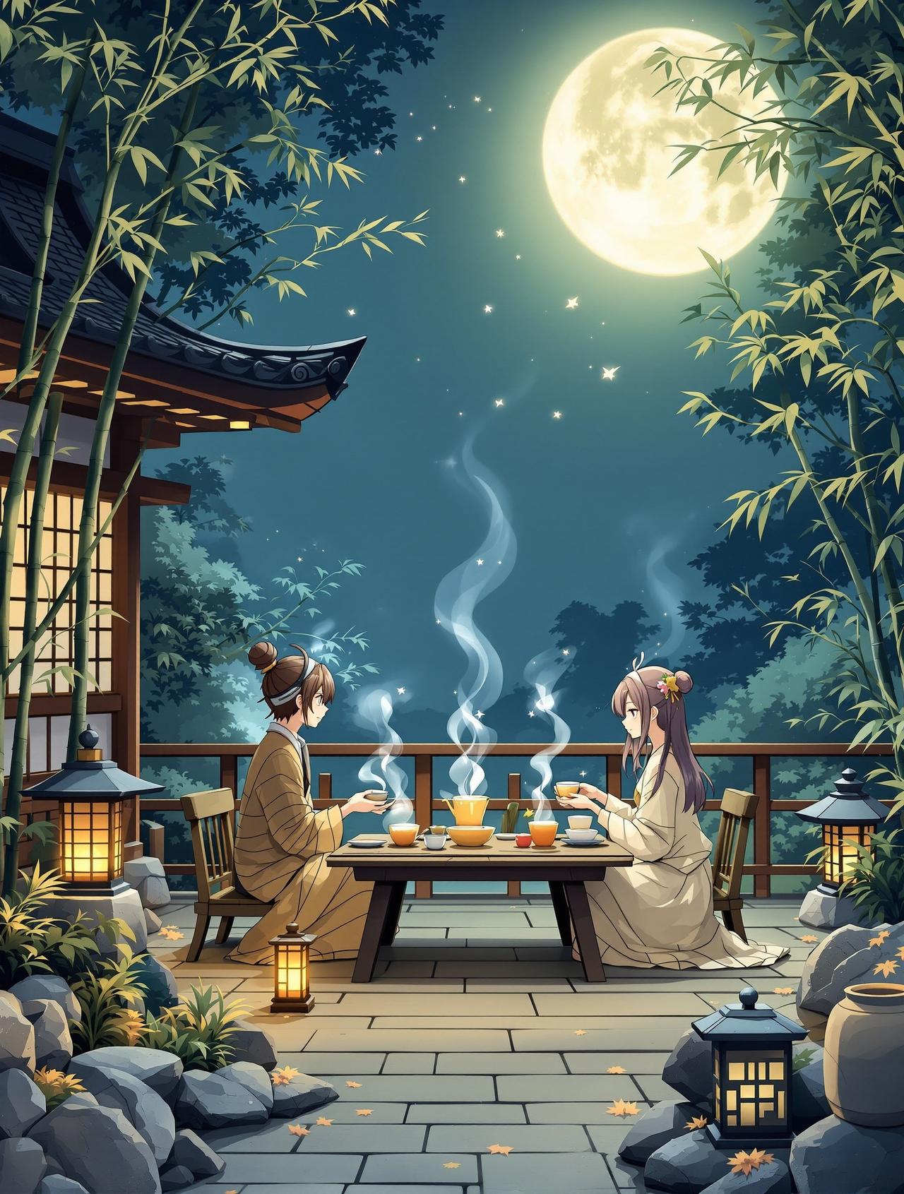 age动漫官方网站编辑精选番剧《月下茶会》封面 - 日常 / 治愈，编辑月见推荐